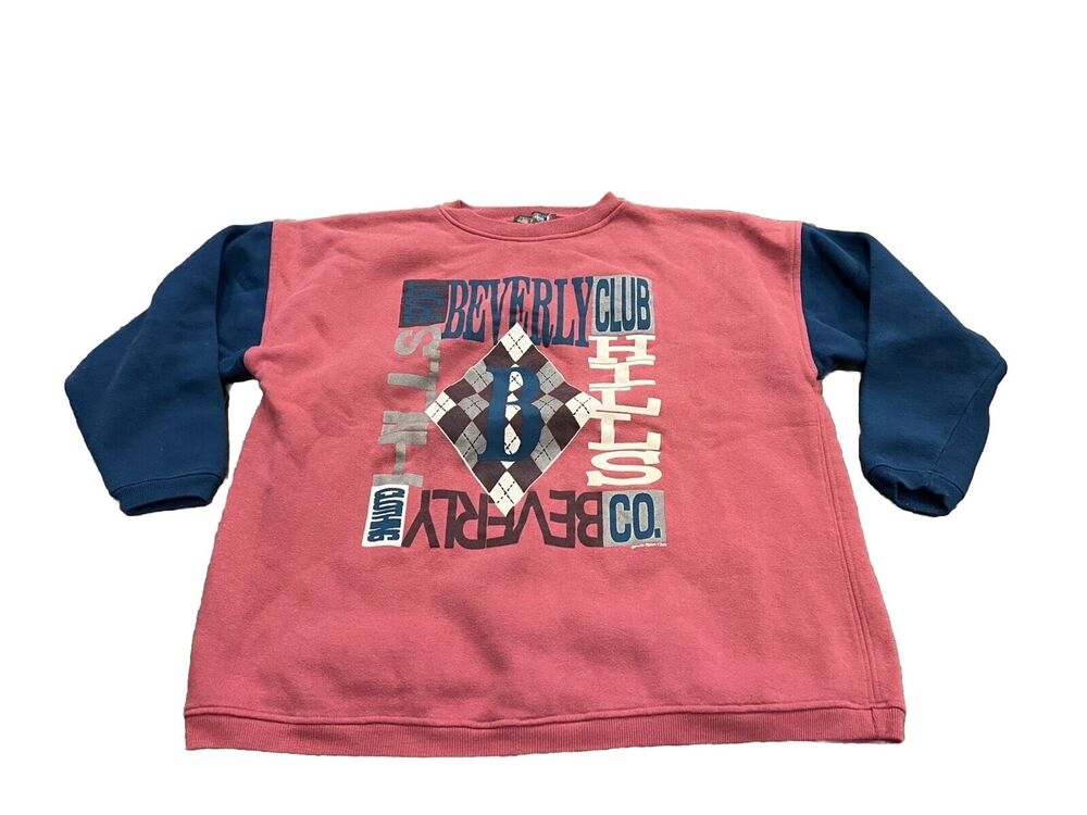 Vintage 90s Paris Sports Club Mens Beverly Hills Club Sweatshirt Size L LARGE